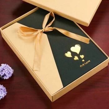 

60 Pages DIY Album with Gift Box Creative Photo Storage Book Bowknot Ribbon Decoration Baby Growth Love Memory Scrapbook