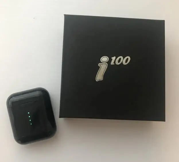 I100 TWS оригинальные 1:1 Bluetooth 5,0 наушники для iP 7 8 X с беспроводной зарядкой настоящая батарея PK i20 i30 i200 i1000 TWS - Цвет: Черный