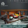 1/24 Simulation Car Model Parking Lot Garage Scene Acrylic Dust Cover DISPLAY Box with Light Wooden Storage 5