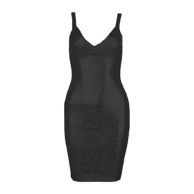 Новое летнее Золотое Платье-бандаж бодикон Vestidos спагетти знаменитостей подиумное платье сексуальные Клубные костюмы вечерние платья - Цвет: Черный