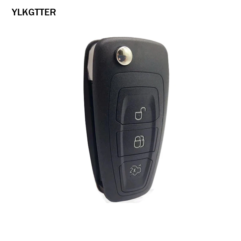 YLKGTTER сменный Футляр для ключей для Ford Focus 3 Fiesta Mondeo, высокое качество, долговечный чехол для ключей с пустым пружинным лезвием - Цвет: Черный