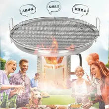  Outdoor portable wood stove camping heating hot air stove blast type barbecue stainless steel folding grill threelevel firepower 