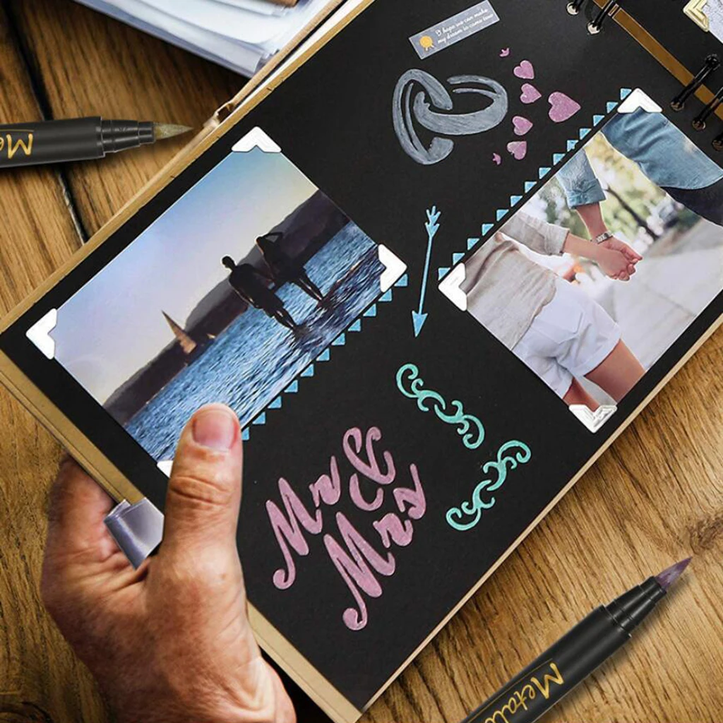 Набор из 12 металлических маркерных ручек водяная основа крафт-ручка кисти | Дом и