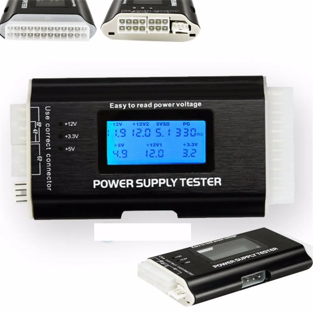 

1Pc Computer PC Power Supply Tester Checker 20/24 pin SATA HDD ATX BTX Meter LCD Wholesale