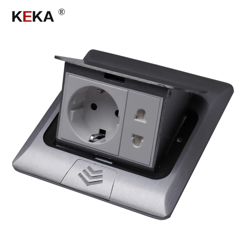 Алюминиевая серебристая Панель KEKA 16 А французская стандартная настольная