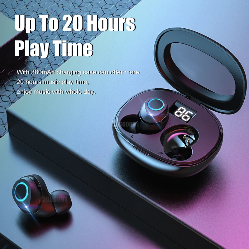 Wireless Bluetooth Earphone With Microphone Touch Control Bluetooth Headphone Noise Cancelling Handsfree Call Wireless Headsets