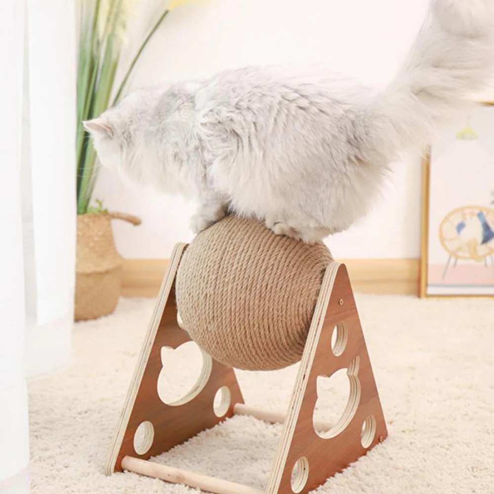 Cat Scratcher Claw Sharpener Wood Scratching Post Wooden Toys for Cats Accessories Cat's Scraper for House Cat Scratcher Claw Sharpener Wood Scratching Post Wooden Toys for Cats Accessories Cat's Scraper for House