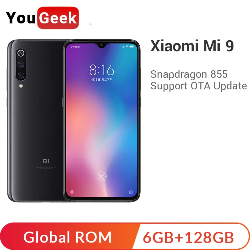 

Global ROM Xiaomi Mi 9 Mi9 6GB 128GB Mobile Phone Snapdragon 855 Octa Core 6.39" 20W Wireless Fast Charge NFC Smartphone