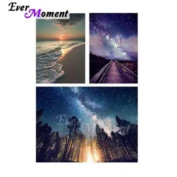 

Ever Moment Diamond Painting Sun Tree Seaside Resin Full Square Embroidery Mosaic Drill Handmade Living Decoration S2F2544