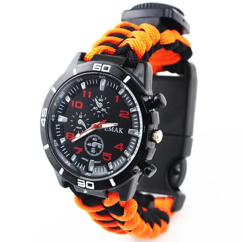 

Fashion And Personality Trend Students Men Parachute Cord Survival Watch Entirely Handmade Weaving Outdoor Supplies Adventure Ca