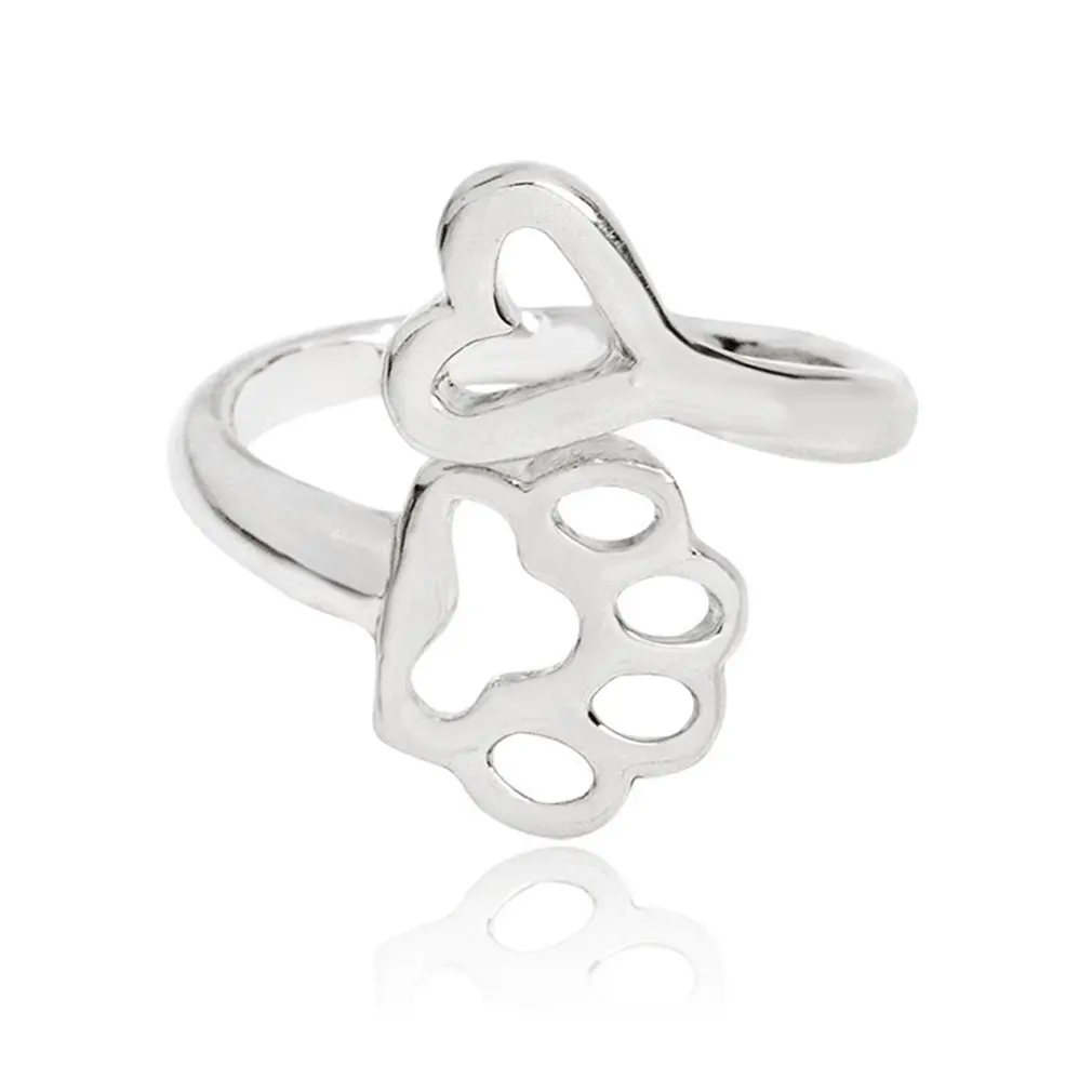 GENBOLI полые кольца из металлического сплава Регулируемая собачья лапа и сердце