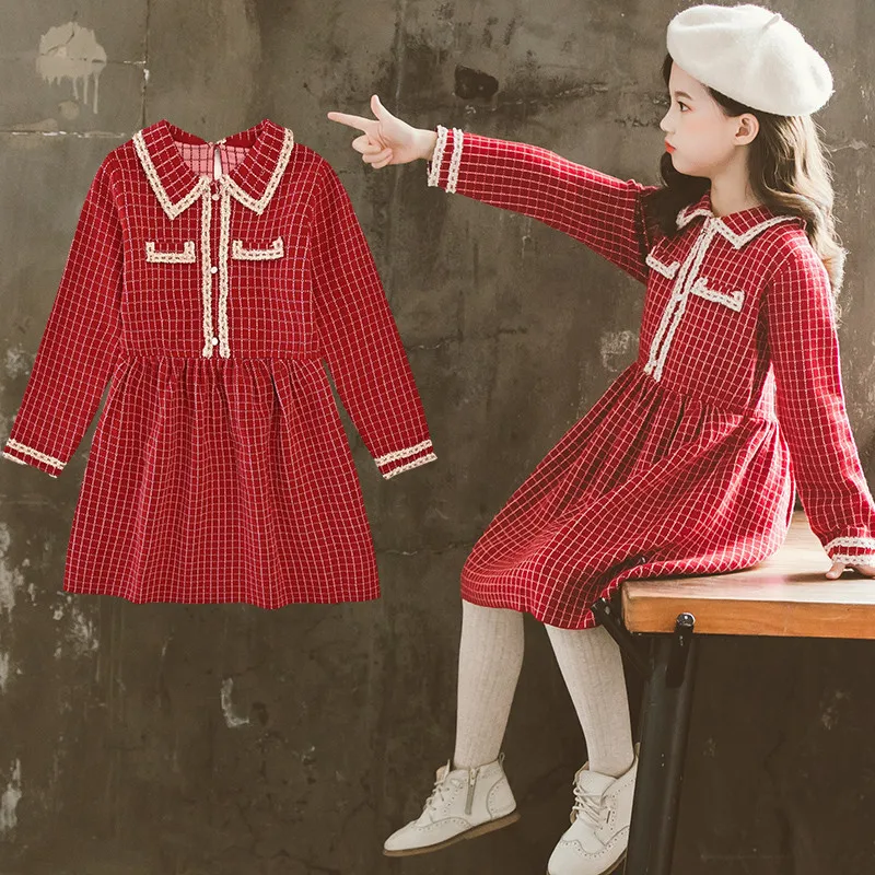 

Teenage Girls Dress Autumn Winter Princess Dress Long Sleeve Fashion Kids Dresses for Girls Clothes Kids Costume 12 13 Years
