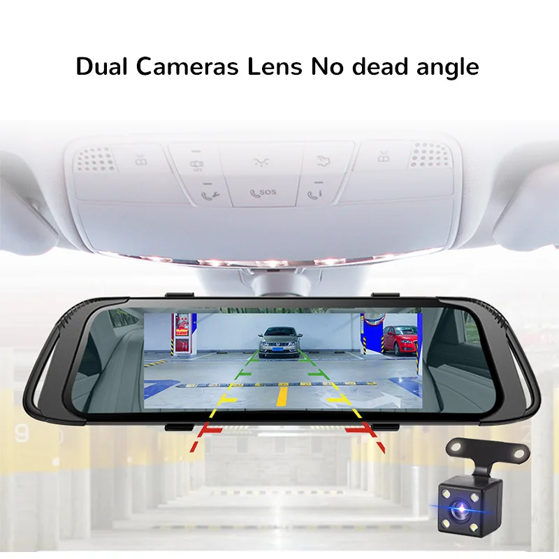 

7 Rearview Mirror Touch Screen Car DVR Full HD 1080P Video Recorder Auto Registrator Dual Lens Dash Camera with Rear View Camera