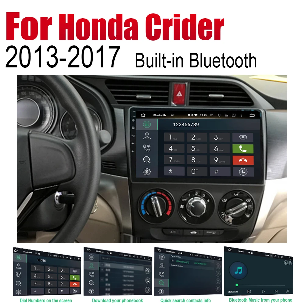 Flash Deal ZaiXi Android Car GPS Navi for Honda Crider 2013~2017 player Navigation WiFi Bluetooth Mulitmedia system audio stereo EQ 5