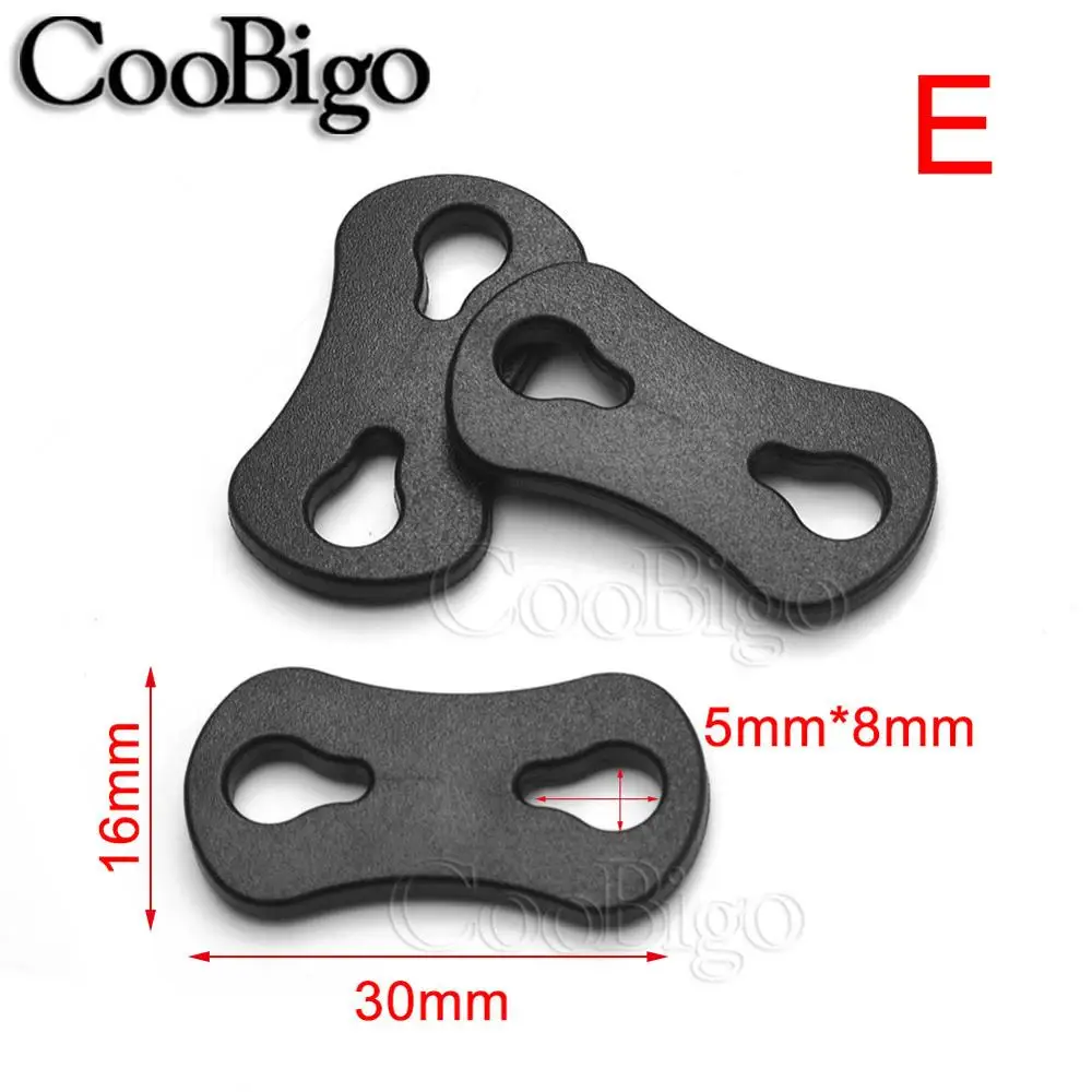 20pcs Cord Lock Adjuster Flat Plastic Garment Paracord Sportswear Shoelace Bag Rope DIY Accessories 2 Hole Assorted Style cord lock toggle clip