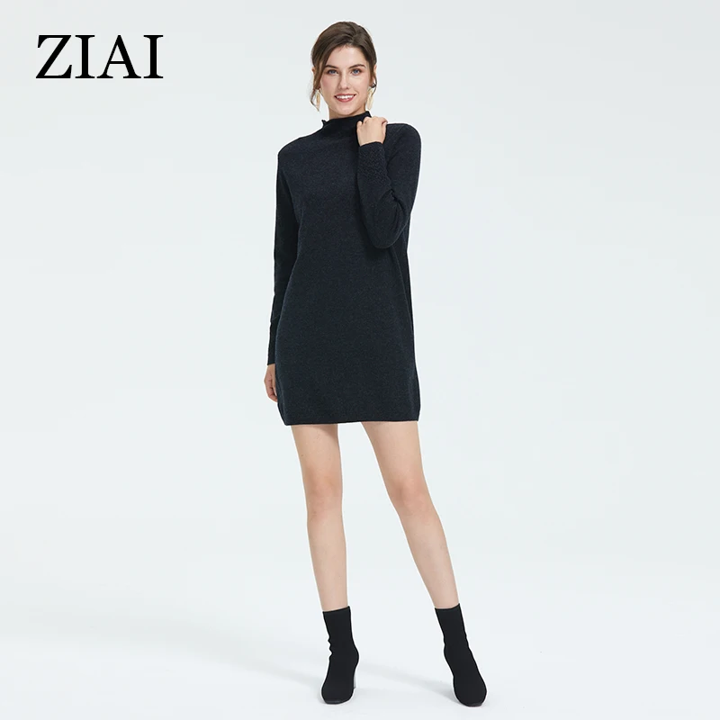 Best Price Sweaters for Women - spring-autumn wool skirt dress is black and elegant, features long-sleeve and high-neck Best Price Sweaters for Women - spring-autumn wool skirt dress is black and elegant, features long-sleeve and high-neck