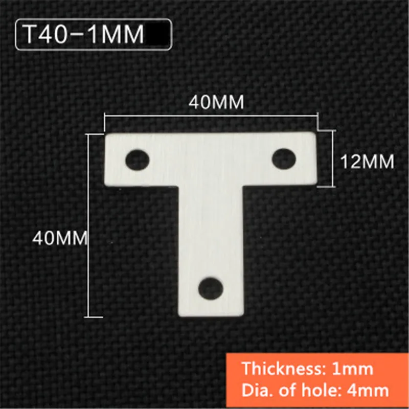 5 шт./лот из нержавеющей стали Гладкий угловой кронштейн сатин L T Форма доска поддержка угловой кронштейн мебельная фурнитура разъемы - Цвет: T40-1mm