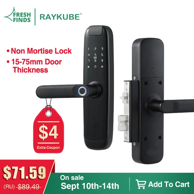 RAYKUBE H4 Free Shipping From Brazil Free Tax Tuya WiFi/ TT Lock Electronic  Lock Smart Door Lock Fingerprint Digital Door Lock - AliExpress