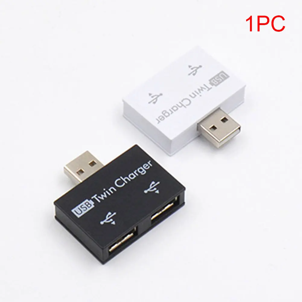 

USB Twin Charger USB to 2 Port Charger Adapter Splitter Hub for Computers U Disk Mobile Phones iPad Gadgets