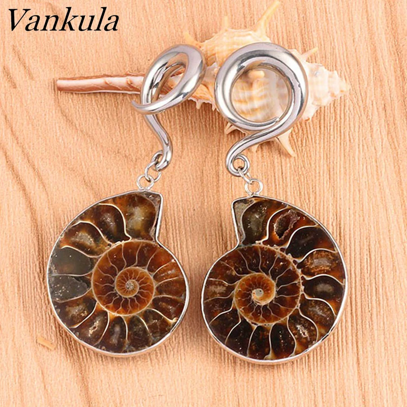 Ванкула 2 шт Escargot ушные грузики из нержавеющей стали ушные датчики ювелирные изделия с расширителем для тела классный стиль ушные пробки пирсинг