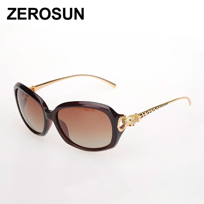 Zerosun модные поляризационные солнцезащитные очки для женщин, леопардовые солнцезащитные очки для женщин, ацетатные Оттенки для вождения, роскошный дизайн, UV400 - Цвет линз: burgundy