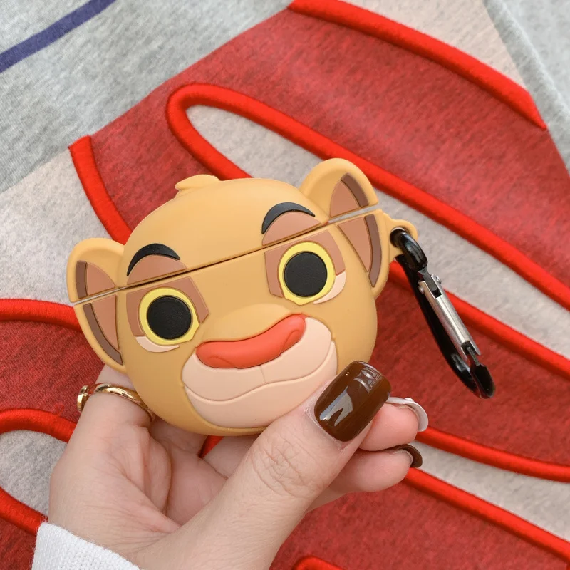 

NEW Cartoon amusing lion Earphone Case For Apple Airpods stereoscopic Silicone Headphones Cases For Airpods 2 Protective Cover