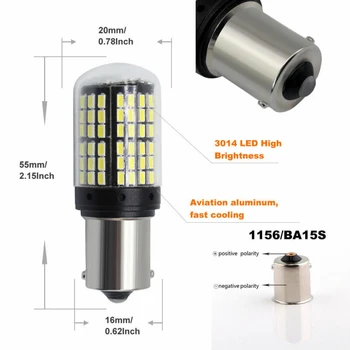 

2pcs Turn Signal Lights Auto 1156 7506 P21W BA15S LED 3014 144SMD DC12V