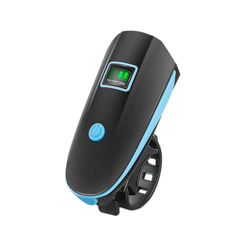 Синий Usb Свет для MTB велосипеда дисплей питания велосипедная фара, светодиодная фара с рогом Противоугонный водонепроницаемый фонарь для велосипеда - Цвет: Синий