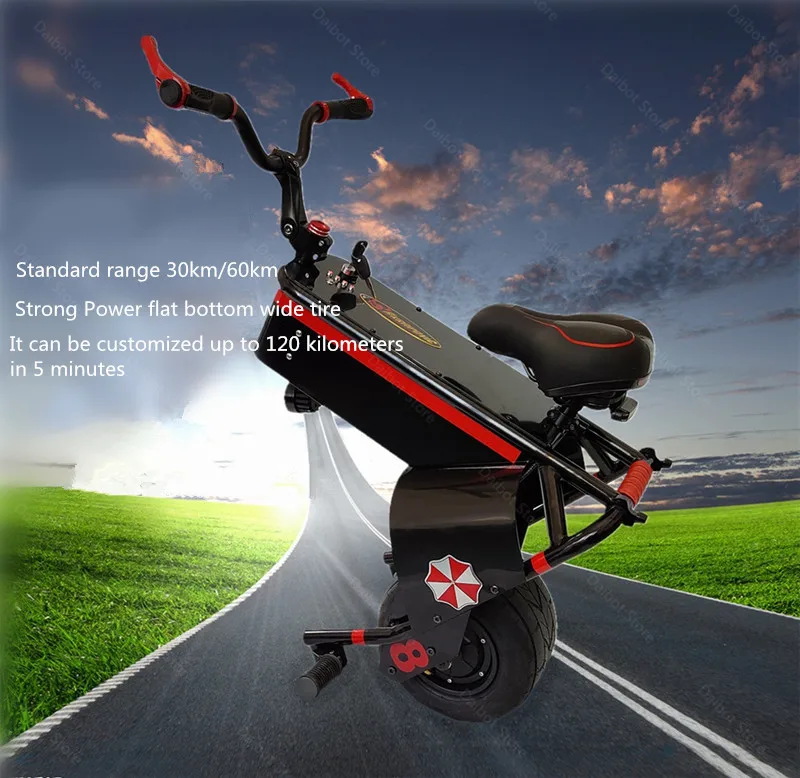Electric Scooter 1500W One Wheel Self-balancing Scooter Motorcycle Seat 110KM 60V Electric Monowheel Scooter 18 Inch Wide Wheel  (17)