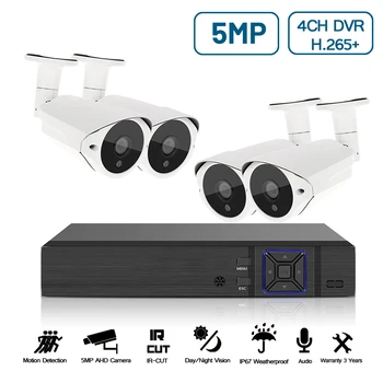 

5mp HD CCTV System 4CH 8CH AHD DVR 4PCS 5.0mp 2560*1920 Security Camera indoor Video Surveillance System Easy Remote View
