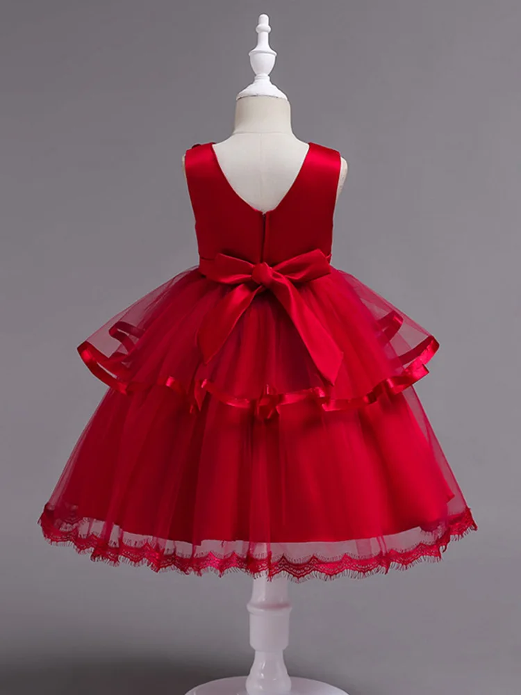 Skyyue/бальное платье с круглым вырезом и аппликацией для девочек; платья без рукавов для первого причастия для девочек; кружевные платья с цветочной вышивкой для девочек; 725