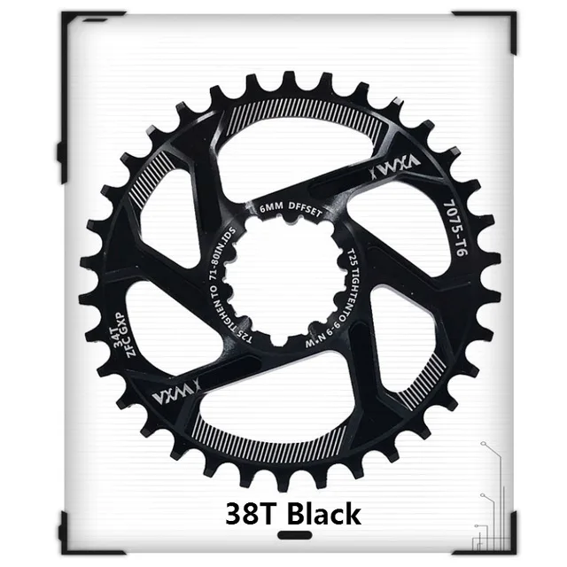 Велосипедные шатуны VXM MTB GXP с фиксированным приводом 30T 32T 34T 36T 38T Chainring Chainwhee для sram gx xx1 X1 x9 GXP Запчасти для велосипедов - Цвет: 38T Black