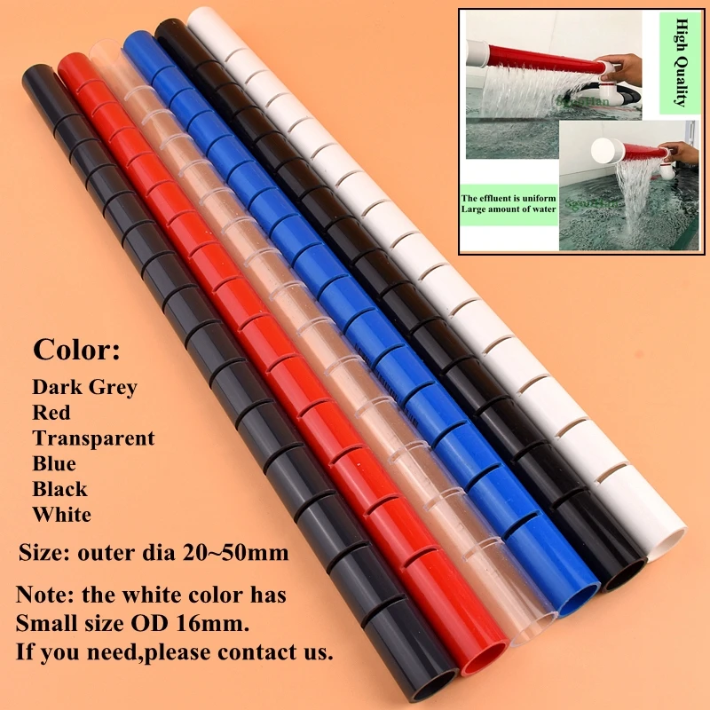 1pc 20/25/32mm PVC Rain Pipe Filter Accessories Aquarium Fish Tank Aeration Tube Home DIY Watering Drain Deluge 50cm Long | Дом и сад