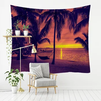 

Yaapeet 1pc Tropical Wall Hanging Elegant Sea View Wall Tapestry r pretty Seaside Hanging Tapestry Mirco Fiber Sunset Home Deco