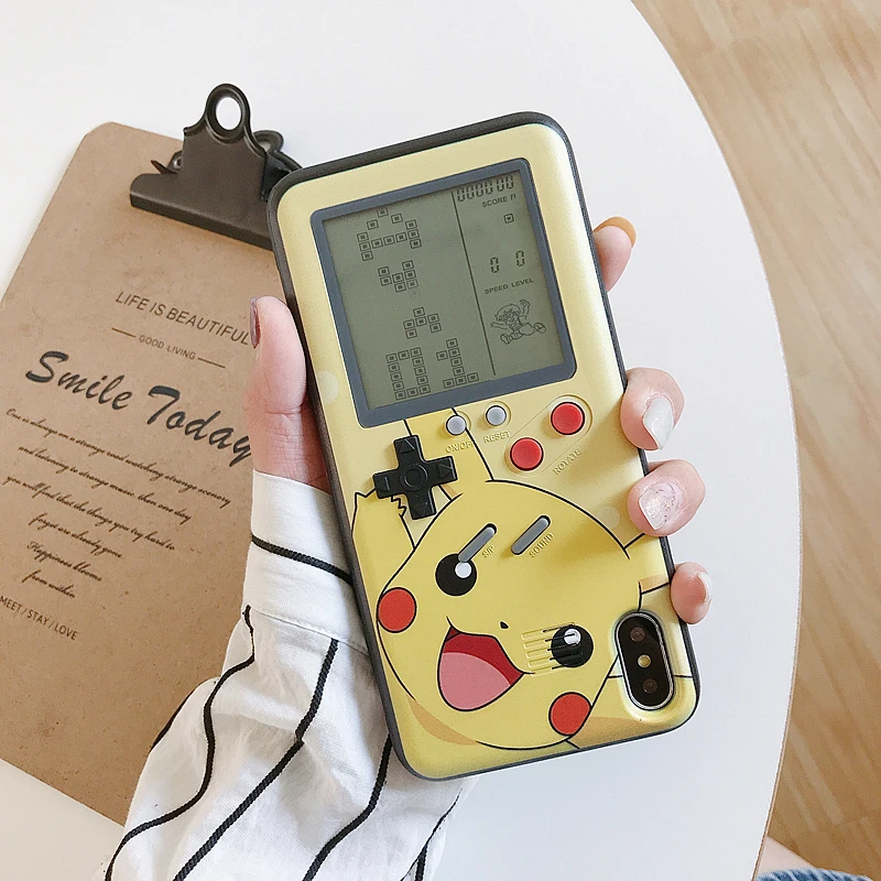 

Pika Pi Gaming Cases for iPhone 7 Case Fashion Cartoon Gameboy Phone Back Cover Coque for iPhone XR XS MAX X 8 6s 6 Plus Fundas