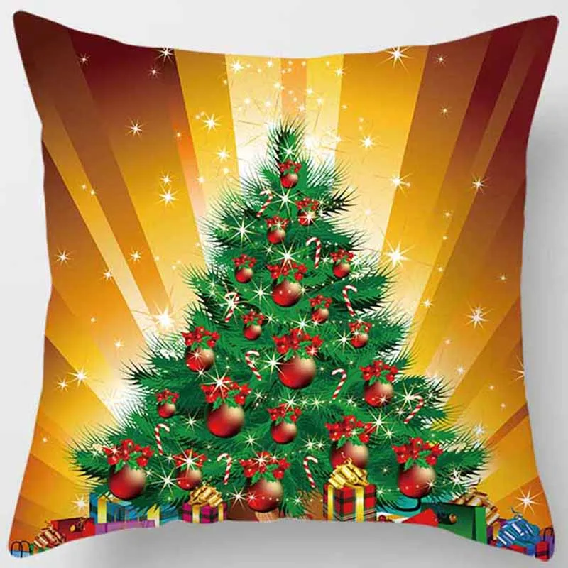 Красивые Рождественские елки цветные шаровые наволочки для подушек с принтом квадратная наволочка милые Мультяшные наволочки размер 45*45 см - Цвет: 23