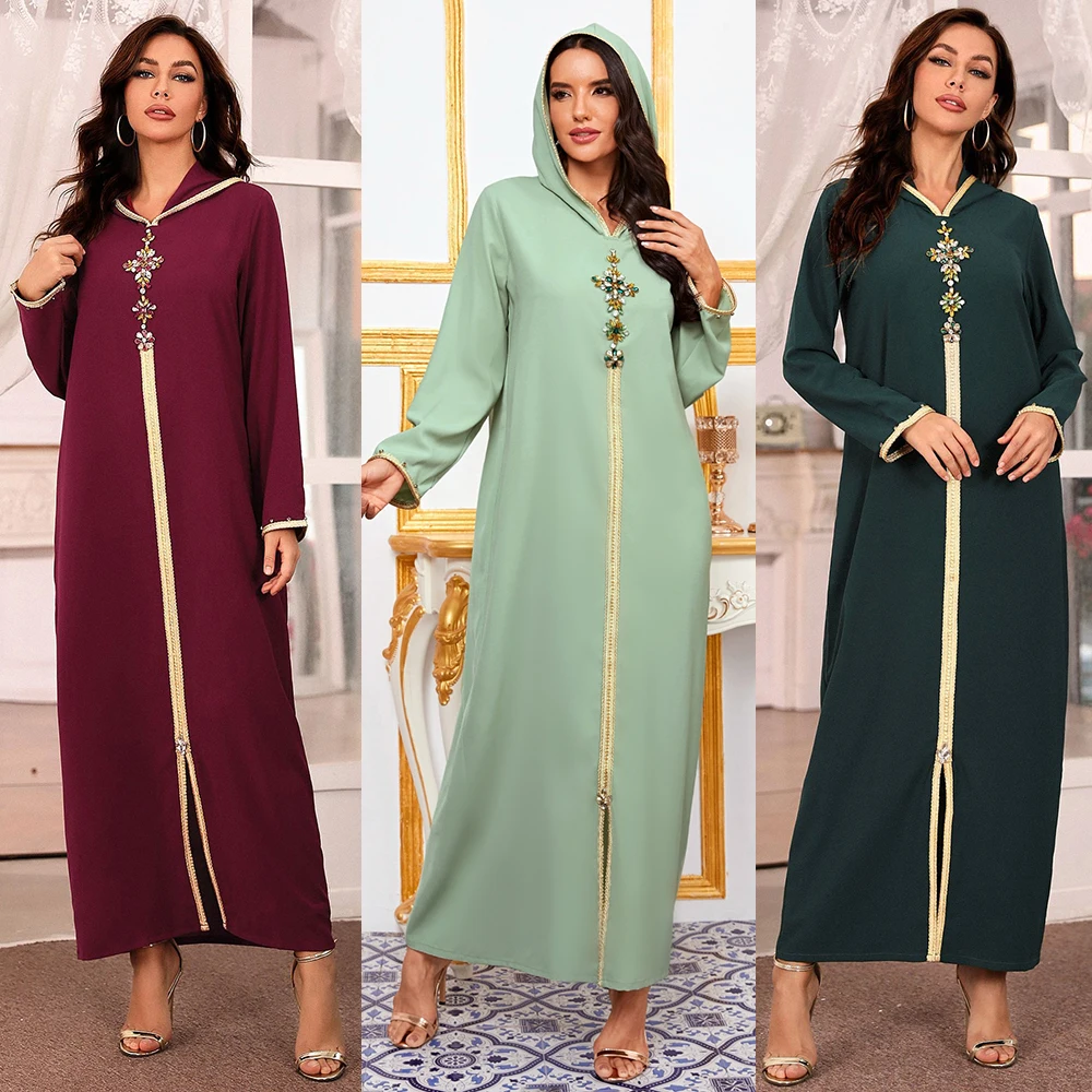 Халат ручной работы Abaya 3D стереограмма Дубай турецкий мусульманский головной