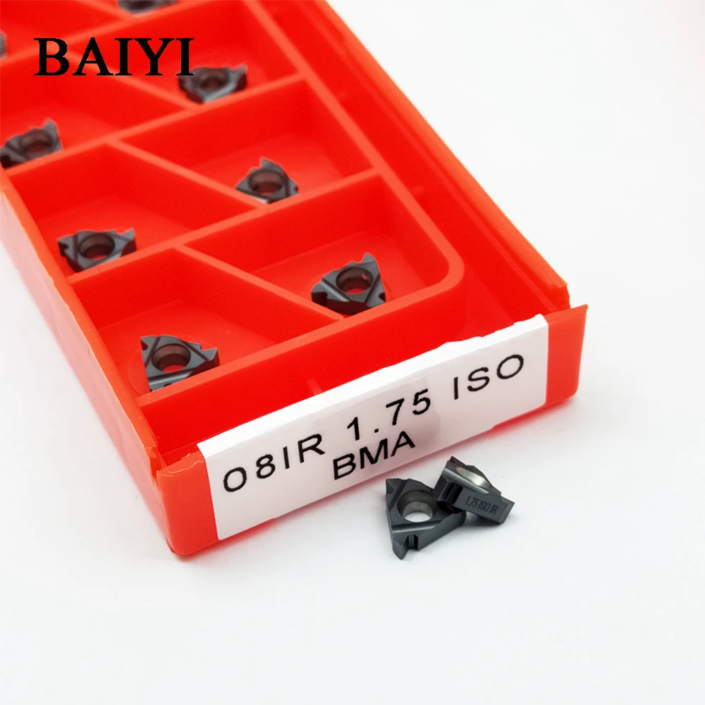

10pcs carbide threading insert 08IR 1.75ISO BMA 1.75 pitch thread tool Internal Processing stainless steel and steel 08IR 1.75