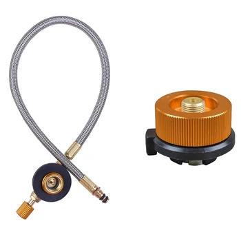 

Outdoor Camping Hiking Stove Burner Adaptor Split Type Furnace Converter Connector Auto-Off Gas Cartridge Tank Cylinder Adapter