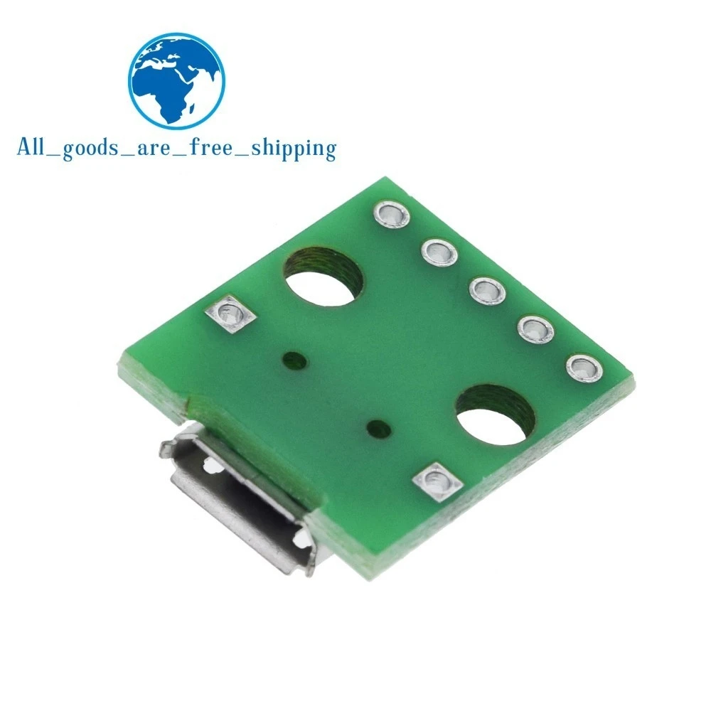 TZT 5 шт. MICRO USB к DIP адаптер 5pin Разъем конвертер печатной платы типа в pinboard 2,54