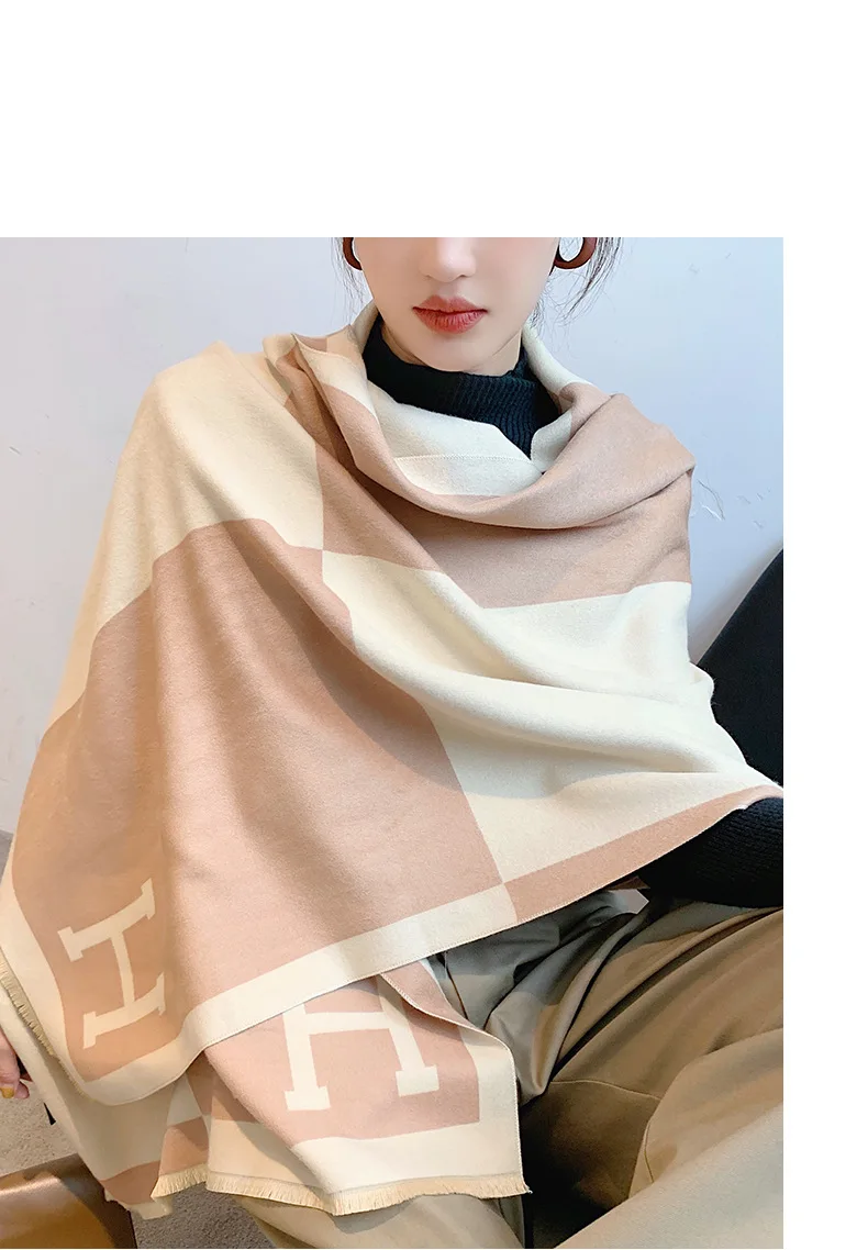 190*65cm New Autumn Winter Female Scarf Women Cashmere Scarves Wide Lattices Long Shawl Wrap Blanket Warm Tippet wholesale