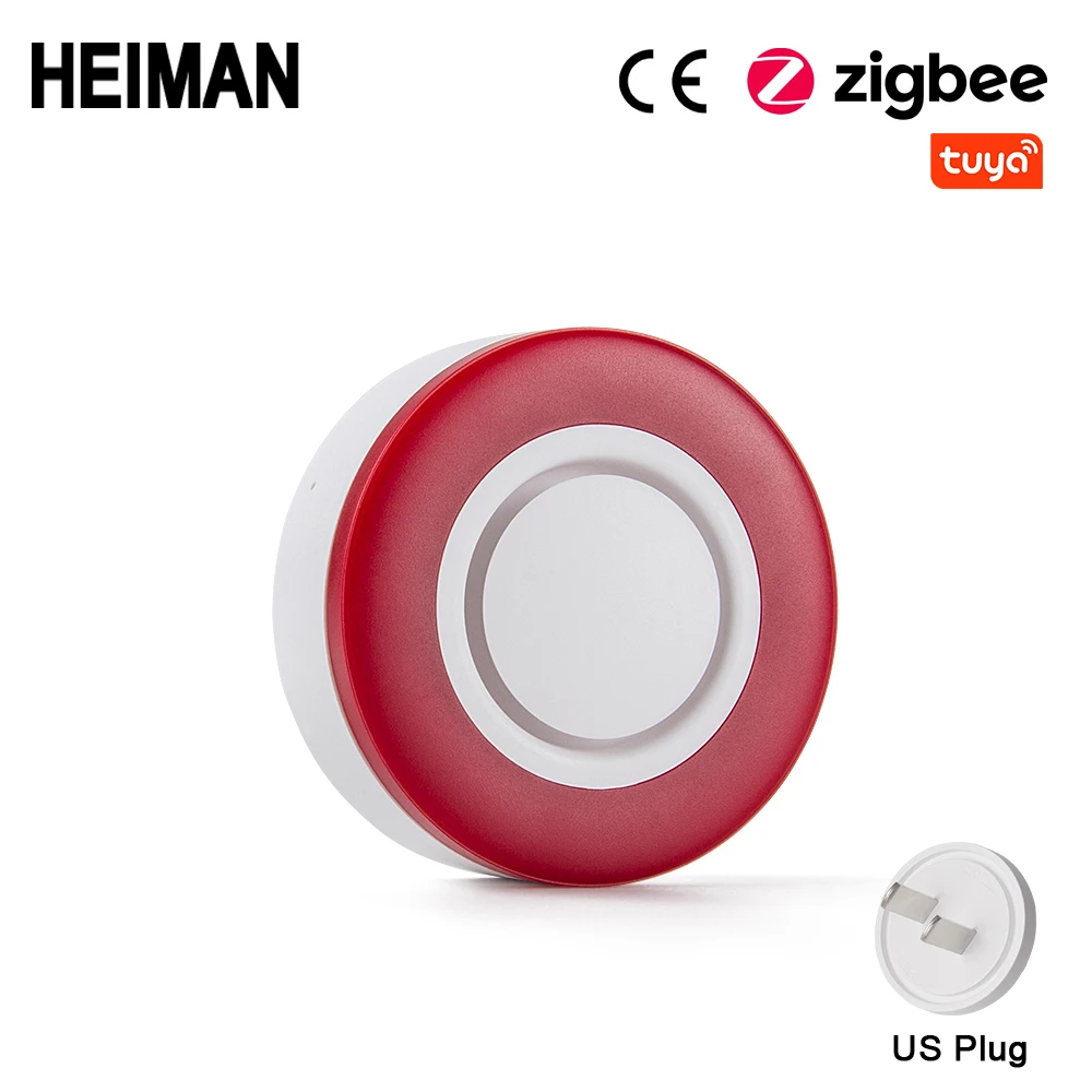 security alarm keypad HEIMAN Zigbee Tuya Siren For smart alarm system with warning Sound strobe red light flash indoor home security loud siren smart alarm keypad Alarms & Sensors