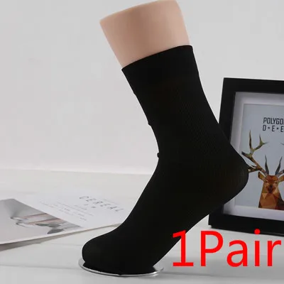 1Pair 1/5/10 пар Для мужчин носки летние ультра-тонкие эластичные мужские короткие носки однотонный мужской в стиле шелковистые носки средней длины, Meias, носочки для черный, Белый Цвет Серый - Цвет: 1Pair