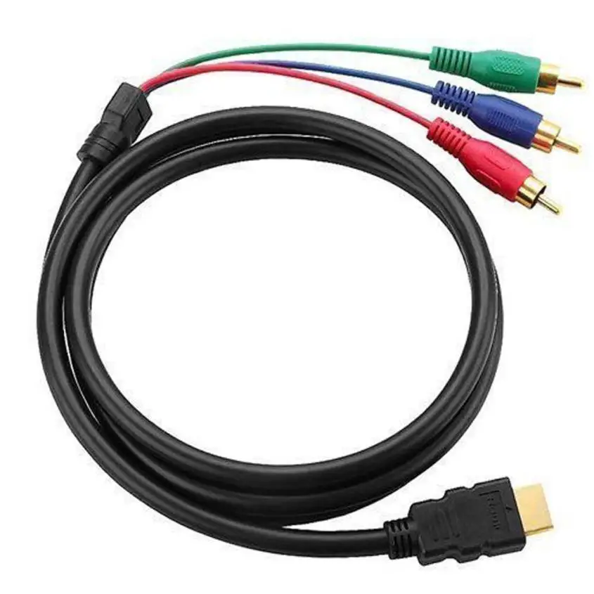Black AUX Видео Аудио кабель Высокое качество US 5Ft HDMI к 3-RCA видео аудио кабели AV компонент конвертер Кабель-адаптер для HDTV - Цвет: Black