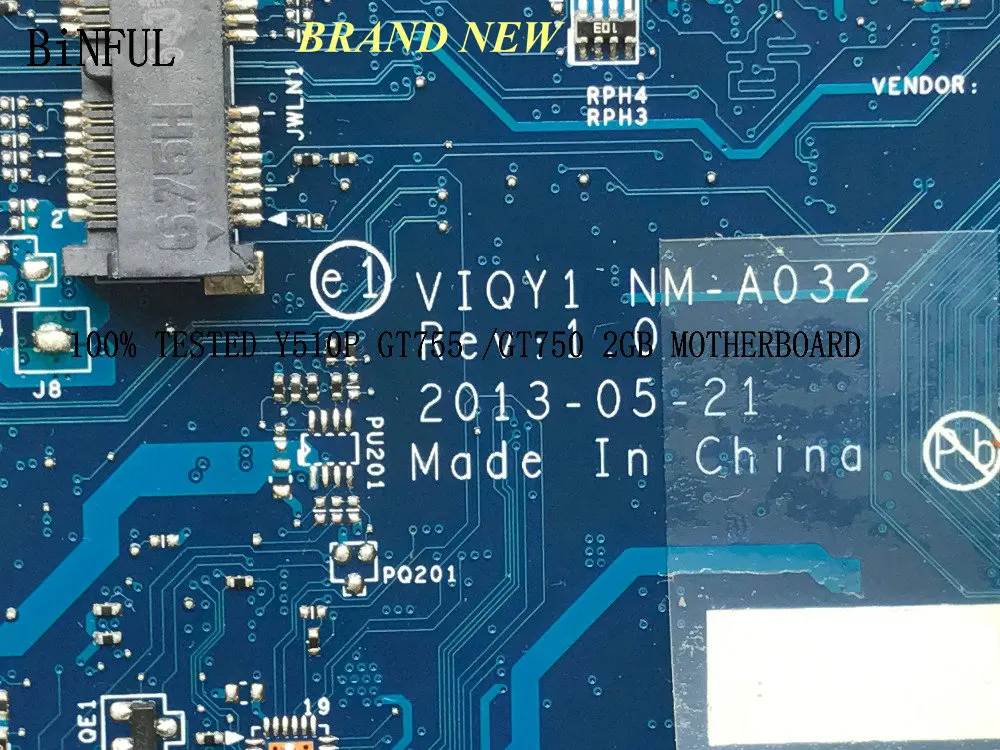 В наличии. Новинка 100% VIQY1 NM A032 REV: 1 0 Y510P материнская плата для ноутбука LENOVO GPU GT755 /GT750