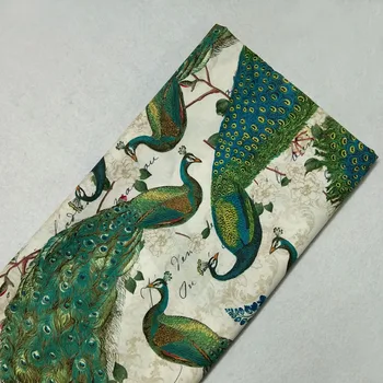 

Attactive Big Vivid Peacock Animal Printed Cotton Fabric 50x105cm Animal Fabric Patchwork Cloth Dress Party Home Decoration