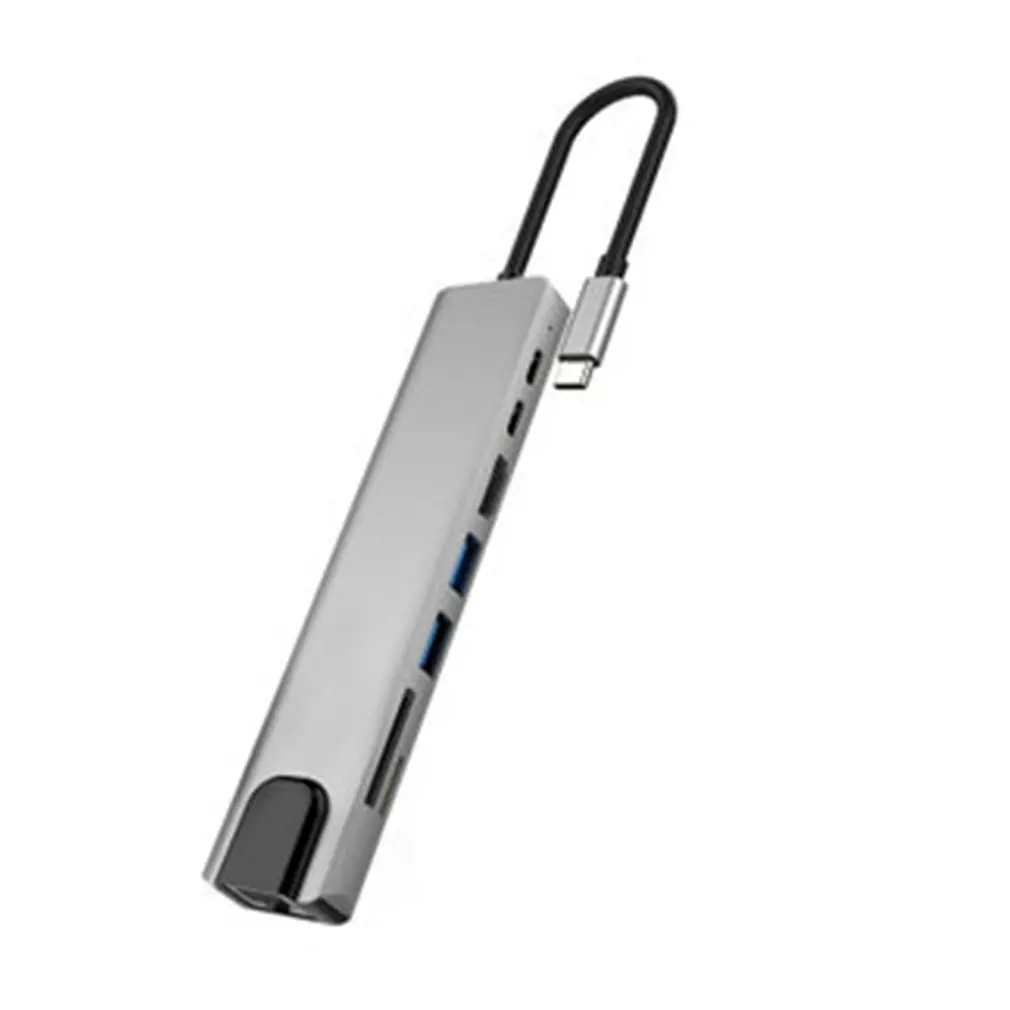 Тип с разъемами типа C и Hdmi Расширение Док-станция для 8-в-1 мульти-Функция Gigabit Ethernet Порты и разъёмы для Macbook Тетрадь конвертер