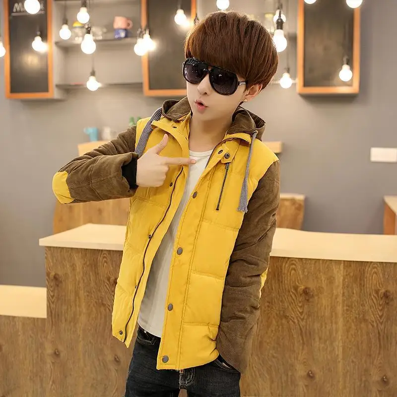 12 Cotton-padded Clothes 13-14-15-16-17-18 Students Large CHILDREN'S Cotton-padded Jacket Junior High School-Year-Old Boy Autumn