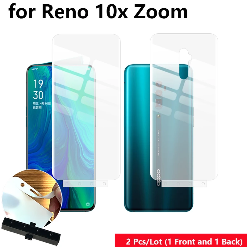 

2 Pcs/Lot Front & Back Auto Fixed Scratch Proof Anti Finger Hydrogel Screen Protector for OPPO Reno 10x zoom 6.6" Full Film