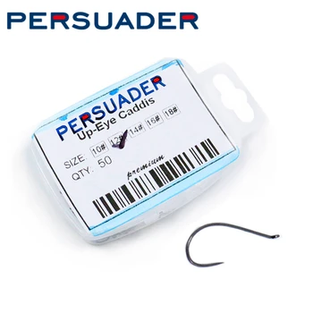 Persuader 프리미엄 업 아이 카디스 푸파 및 에머러스 플라이 후크, 슬림 생크 바블리스 플라이 낚시 님프 후크, 박스당 50 개, 10 #, 12 #, 14 #, 16 #, 18 #